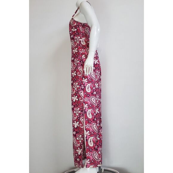 Vintage 90s Hilo Hattie Hawaiian Pink Floral Maxi Dress - Picture 2 of 8